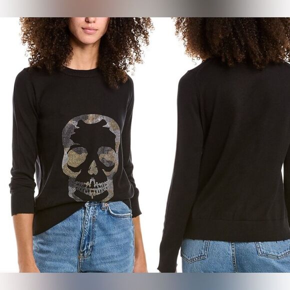 Zadig and Voltaire Black Miss Camo Skull Sweater - Picture 1 of 9